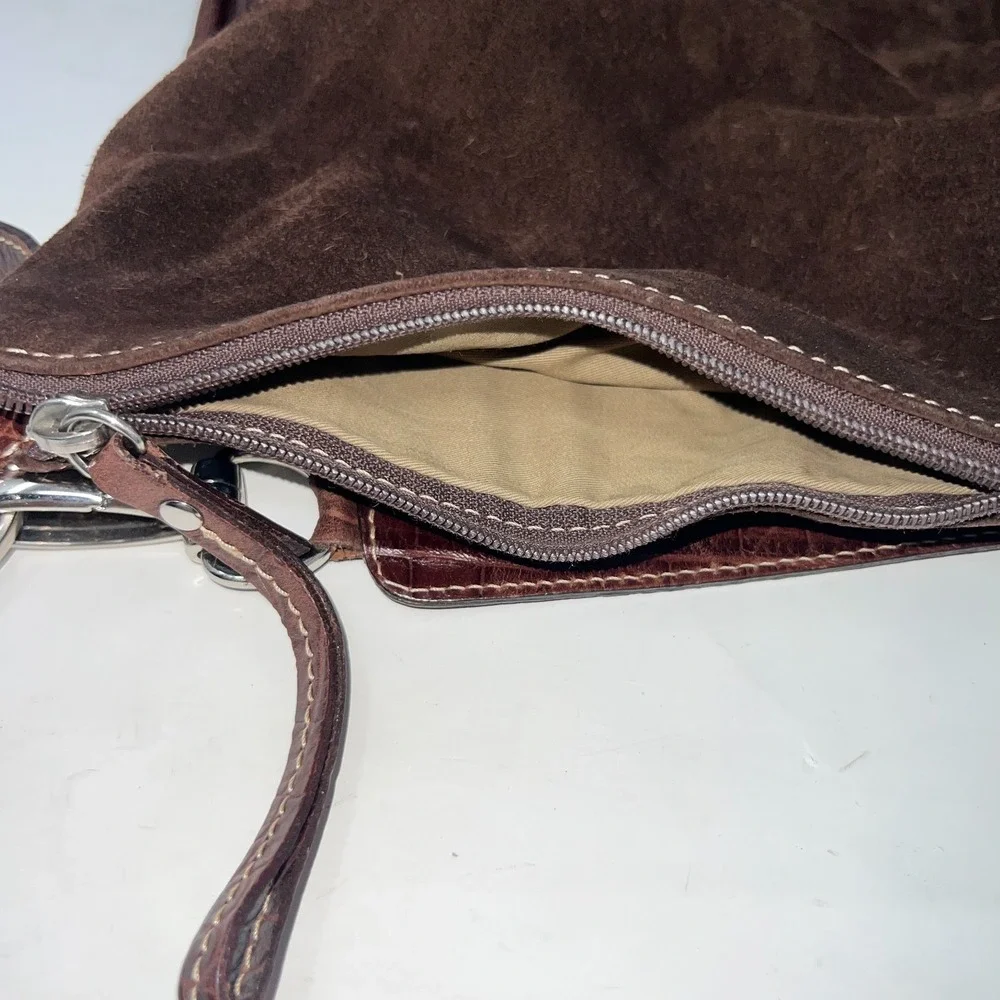 Giudit Vintage Brown Suede Leather Purse Handbag Made In Italy ***